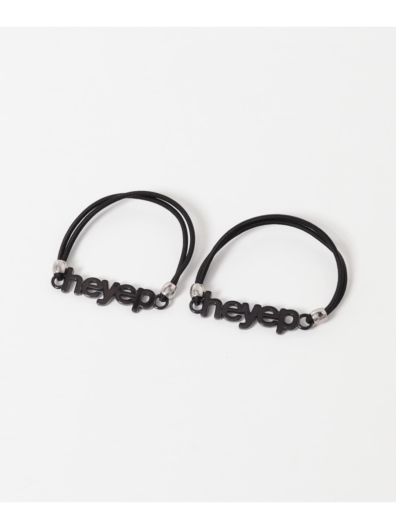 heyep LOGO HAIR TIES 2-PIECE URBAN RESEARCH ROSSO アーバンリサーチロッソ ヘアアクセサリー ヘアゴム ブラック シルバー【送料無料】[ Fashion]｜URBAN RESEARCH ROSSO／ロッソ