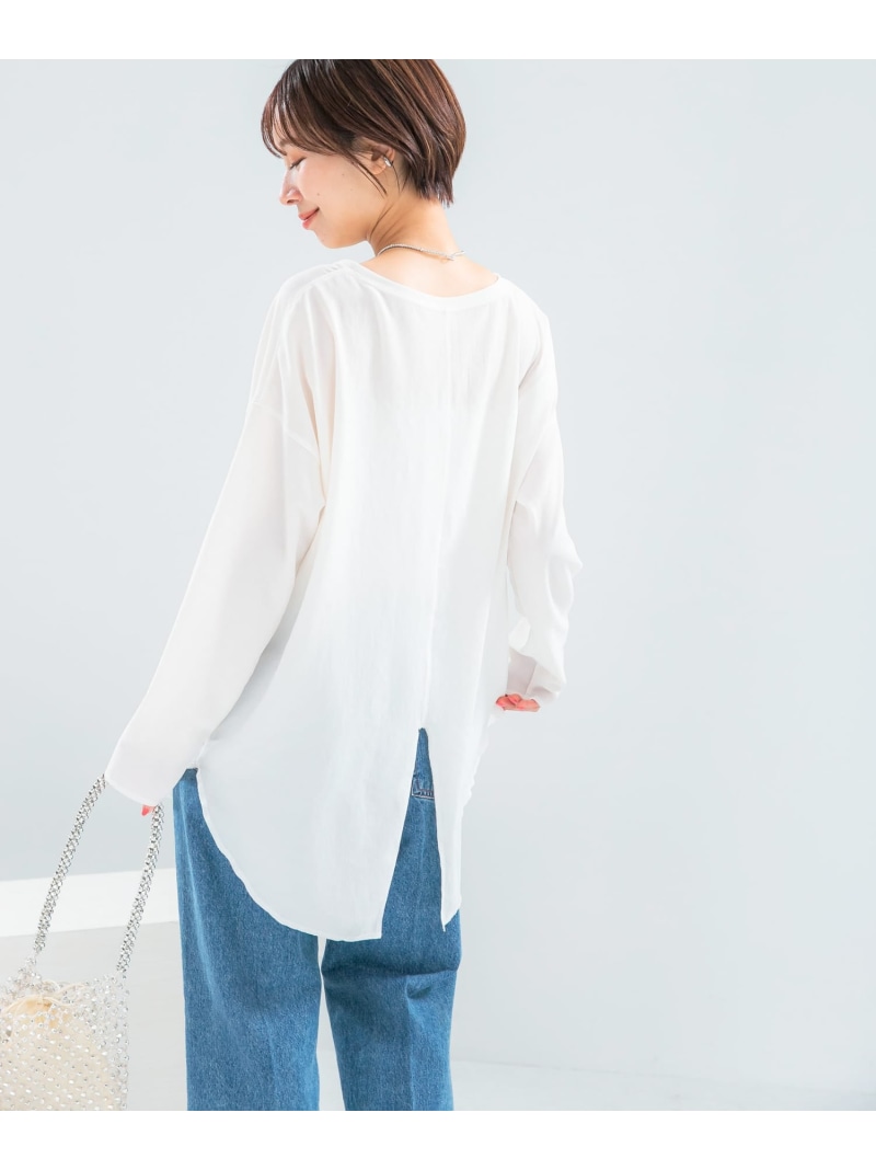 【SALE／30%OFF】ストレッチジョーゼットプルオーバー URBAN RESEARCH ROSSO アーバンリサーチロッソ トップス カットソー・プルオーバー 黒いこと 白いこと【RBA_E】【貨物輸送無料】[ Fashion]