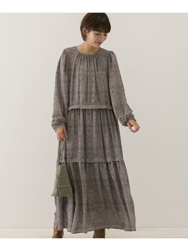 予約 F By Rosso フラワープリントティアードワンピース Rosso アーバンリサーチロッソ ワンピース ワンピースその他 グレー ブラウン ブルー 先行予約 送料無料 Rakuten Fashion Ceconsolidada Cl