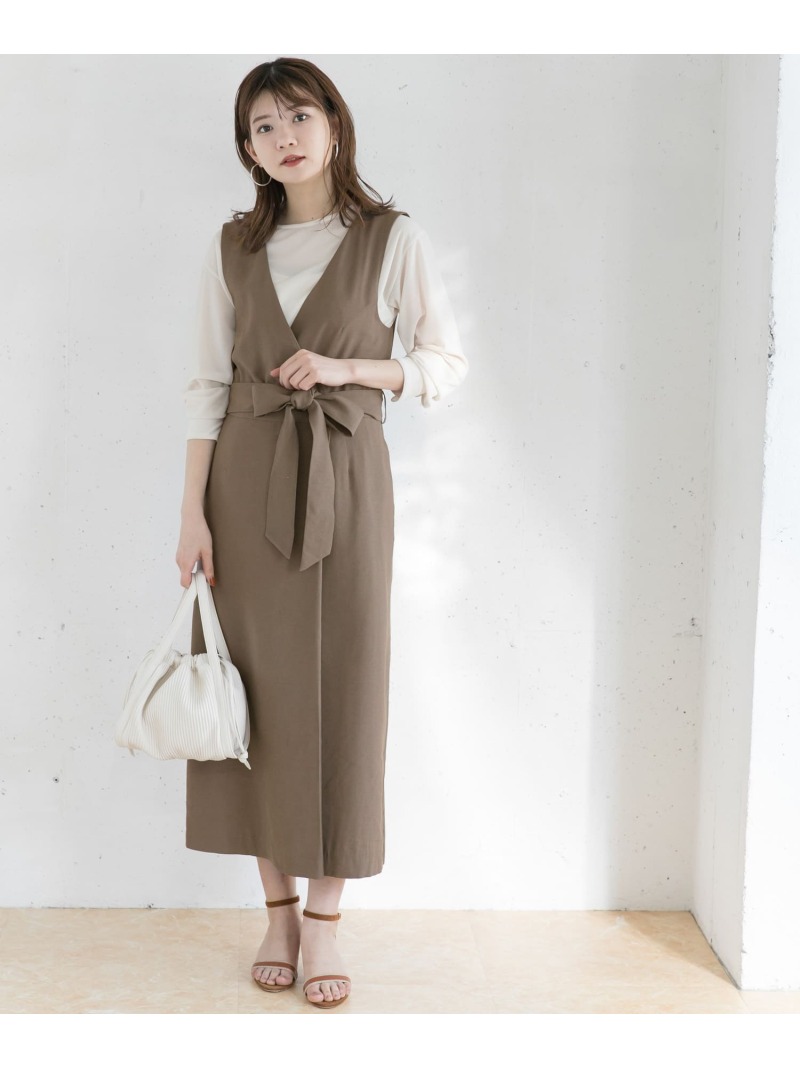 海外輸入 Vネックストレートワンピース Rosso アーバンリサーチロッソ ワンピース ワンピースその他 ブラウン グレー ベージュ Rba E Rakuten Fashion 高知インター店 Must Tech Com