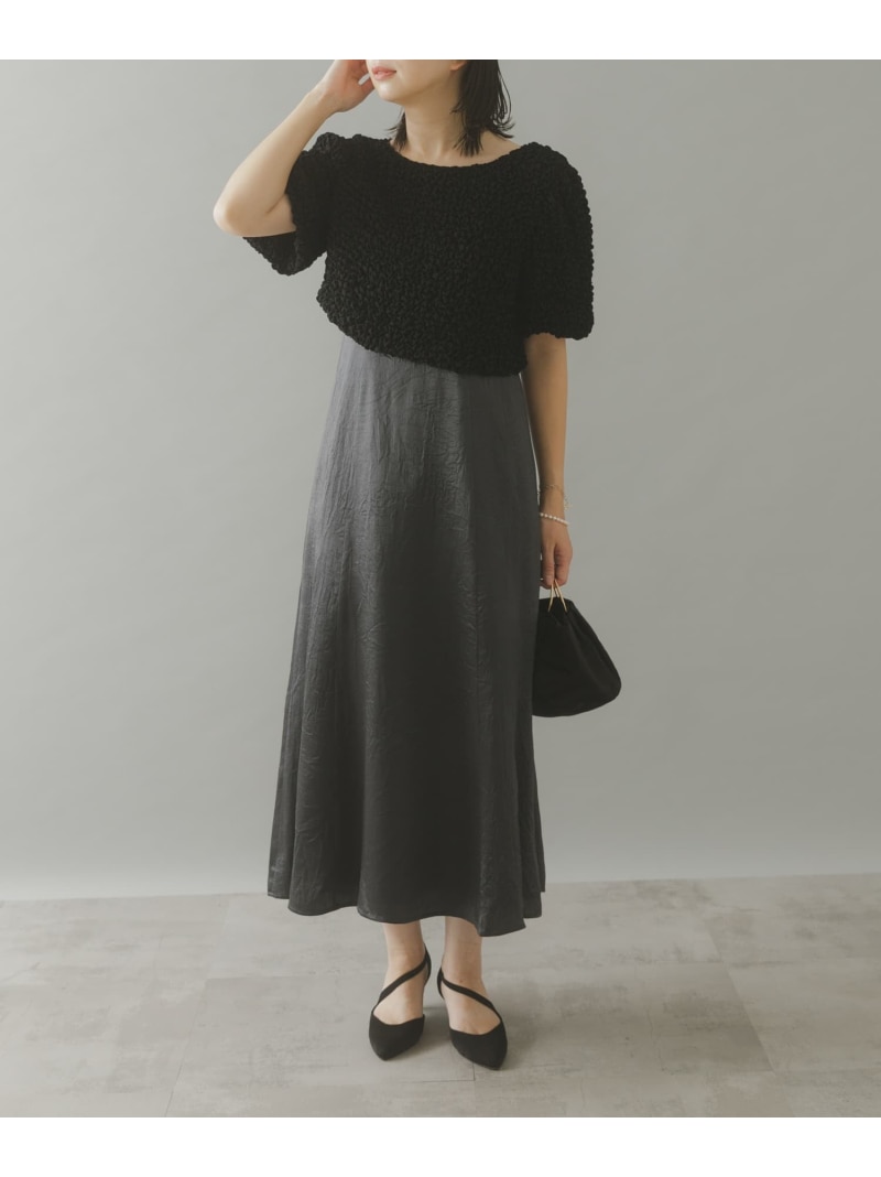【SALE／40%OFF】kaene シャーリングシフォンブラウスセットドレス URBAN RESEARCH ROSSO アーバンリサーチロッソ ワンピース・ドレス ワンピース グレー ベージュ【RBA_E】【送料無料】[ Fashion]｜URBAN RESEARCH ROSSO／ロッソ