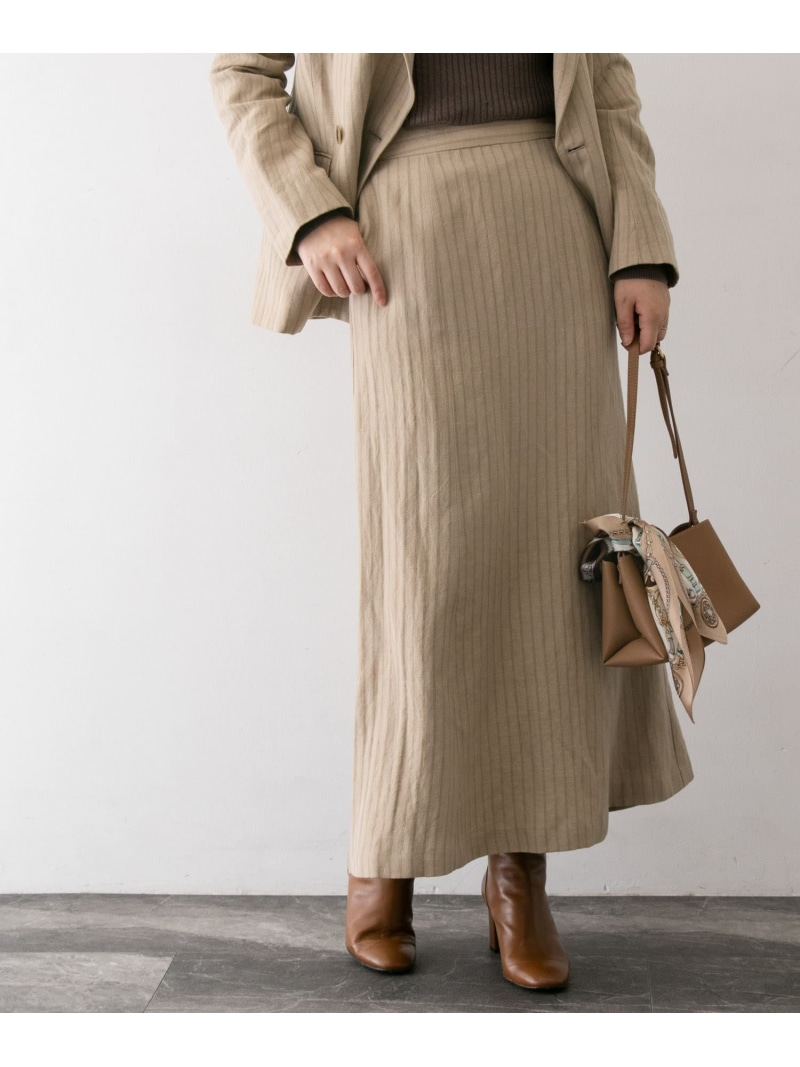 ウールリネンヘリンボンスカート&there4; URBAN RESEARCH ROSSO アーバンリサーチロッソ スカート その他のスカート グレー ベージュ【送料無料】[ Fashion]｜URBAN RESEARCH ROSSO／ロッソ