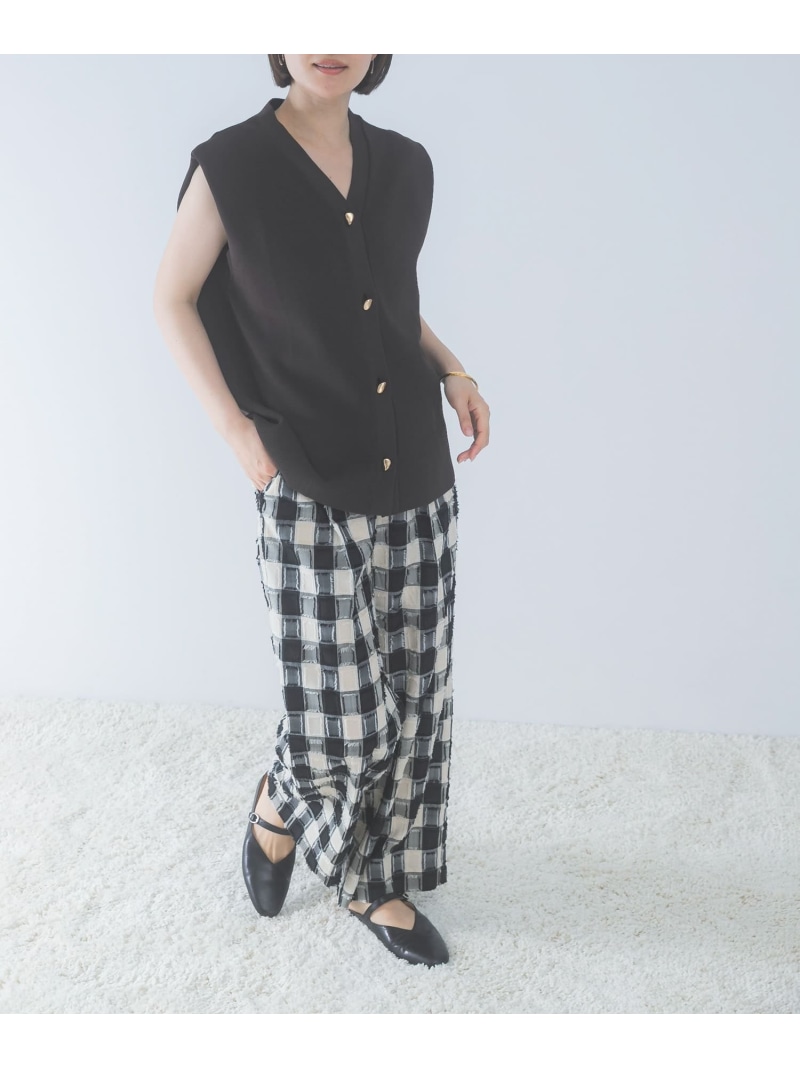 『WEB限定』チェックジャガードストレートパンツ URBAN RESEARCH ROSSO アーバンリサーチロッソ パンツ その他のパンツ ブラック【送料無料】[ Fashion]｜URBAN RESEARCH ROSSO／ロッソ