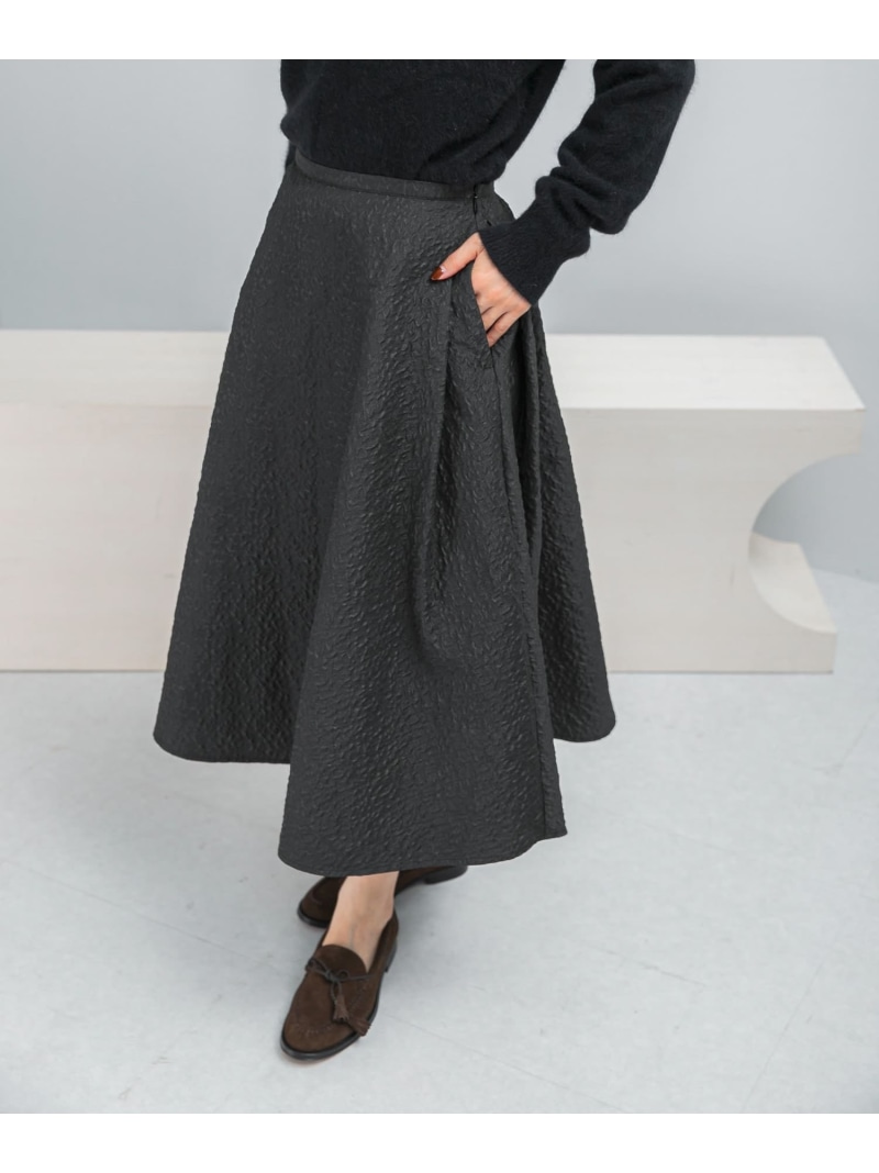 【SALE／40%OFF】ジャガードサイドタックフレアスカート URBAN RESEARCH ROSSO アーバンリサーチロッソ スカート その他のスカート ブラック【RBA_E】【送料無料】[ Fashion]