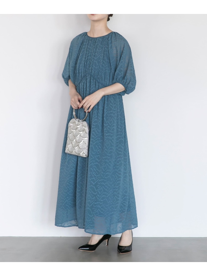 【SALE／50%OFF】ジャガードギャザーパフドレス URBAN RESEARCH ROSSO アーバンリサーチロッソ 衣装・お召しもの 衣装 米国海軍 青色【RBA_E】【貨物輸送無料】[ Fashion]