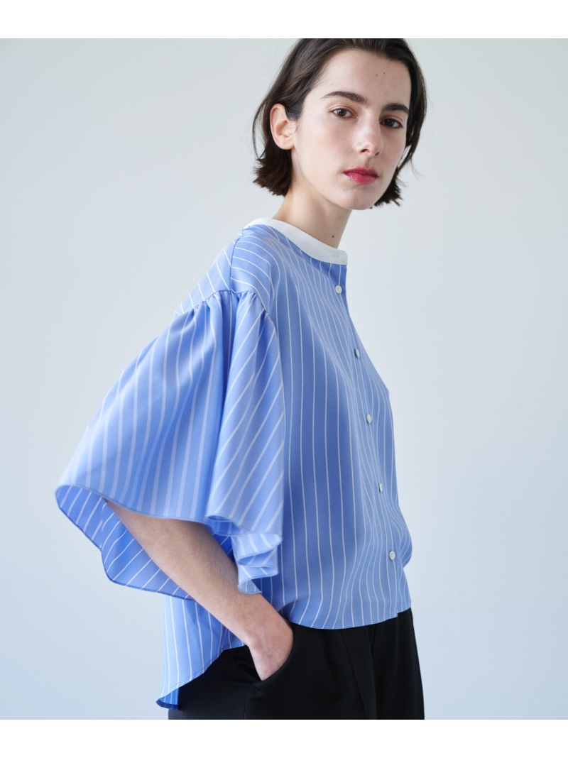 ウォッシャブルストライプブラウス URBAN RESEARCH ROSSO アーバンリサーチロッソ トップス シャツ・ブラウス ブルー【送料無料】[ Fashion]