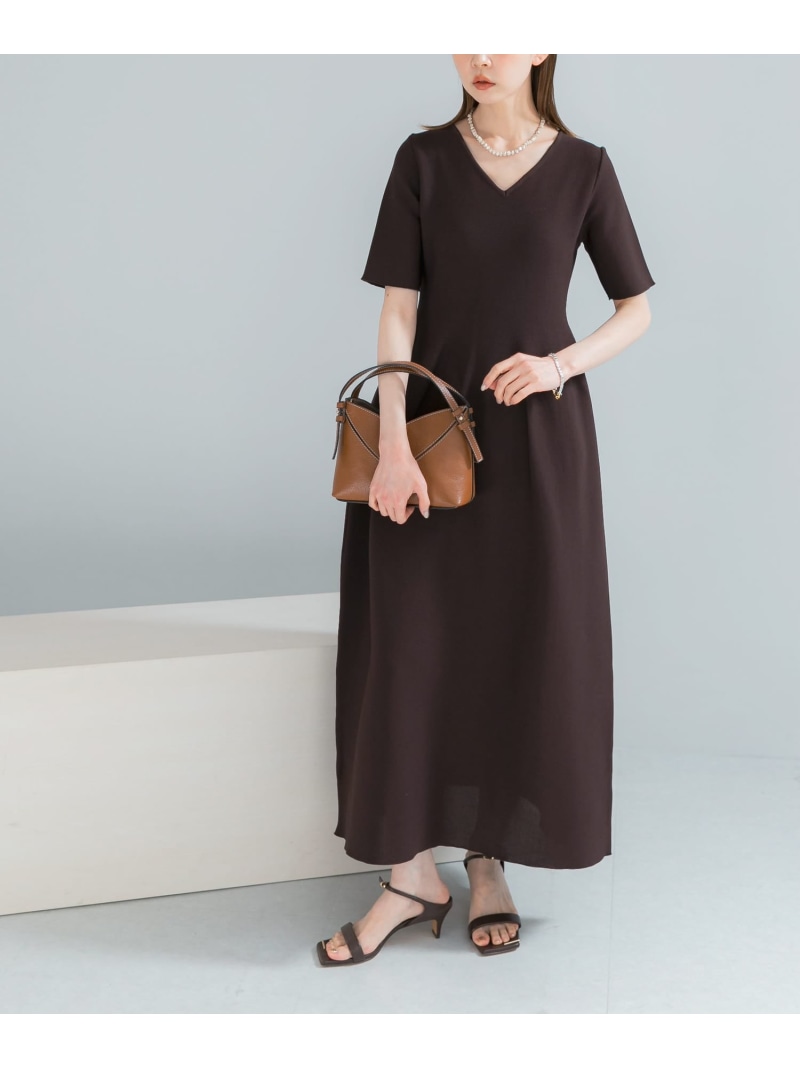 【SALE／20%OFF】『一部WEB限定カラー』フォルムニットVネックワンピース URBAN RESEARCH ROSSO アーバンリサーチロッソ ワンピース・ドレス ワンピース ブラウン レッド ブラック【RBA_E】【送料無料】[ Fashion]｜URBAN RESEARCH ROSSO／ロッソ