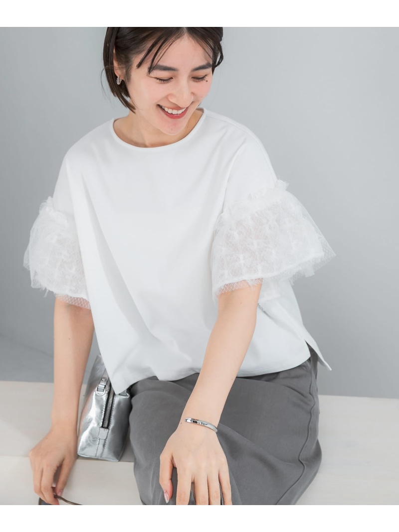 チュールドッキングTEEトップ URBAN RESEARCH ROSSO アーバンリサーチロッソ トップス カットソー・プルオーバー 黒いこと 白いこと【貨物輸送無料】[ Fashion]