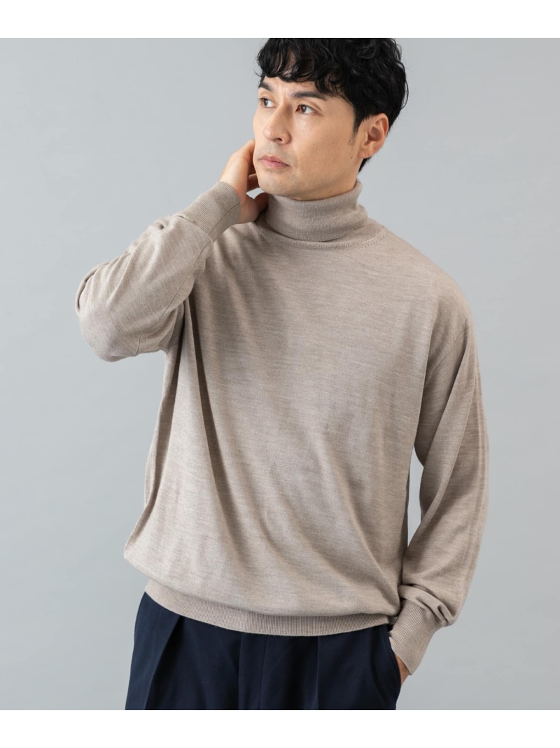 【SALE／30%OFF】イタリア糸メリノウールタートルネックニット URBAN RESEARCH ROSSO アーバンリサーチロッソ トップス ニット ネイビー ブラック グレー【RBA_E】【送料無料】[ Fashion]