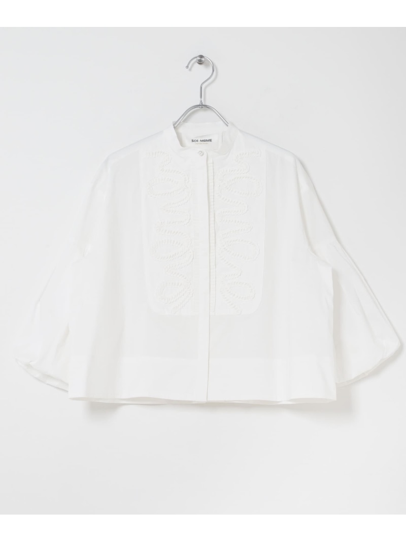 MARILYN MOON DIAMOND TUCK EMBROIDERY BLOUSE URBAN RESEARCH ROSSO アーバンリサーチロッソ トップス シャツ・ブラウス ブラック ホワイト【送料無料】[ Fashion]｜URBAN RESEARCH ROSSO／ロッソ