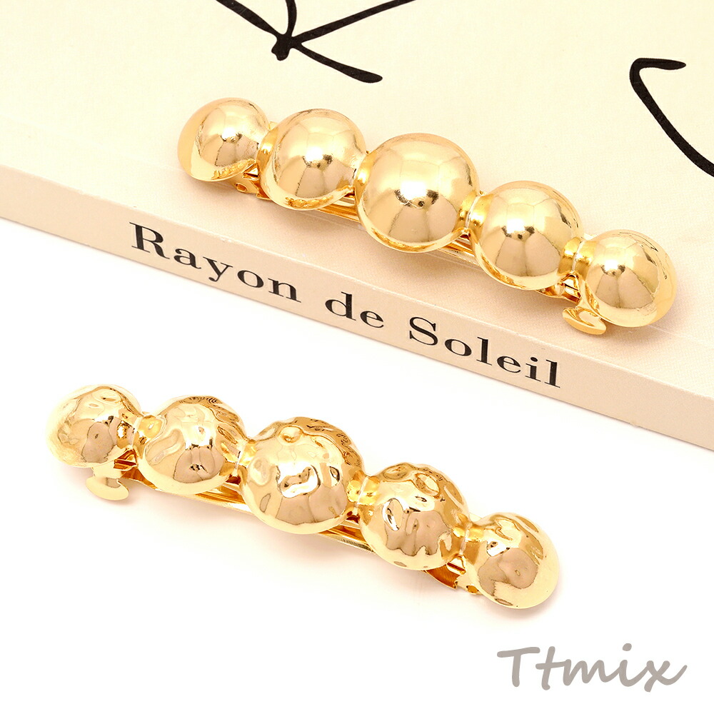 楽天市場】即日発送！ヘアバレッタ 丸型モチーフ 5連丸型 ヘア