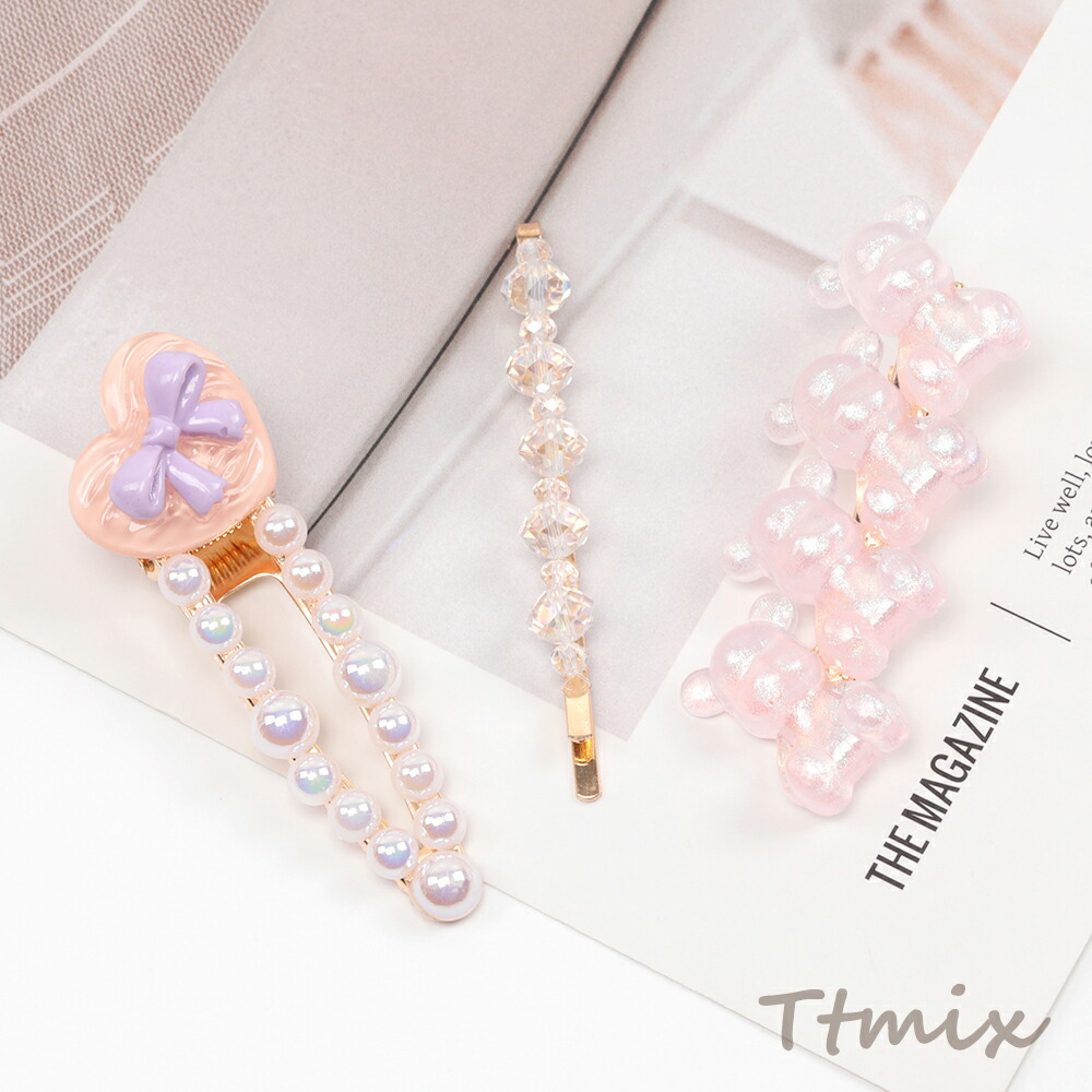 楽天市場】2個セット クマのヘアクリップ くまヘアピン2個セット