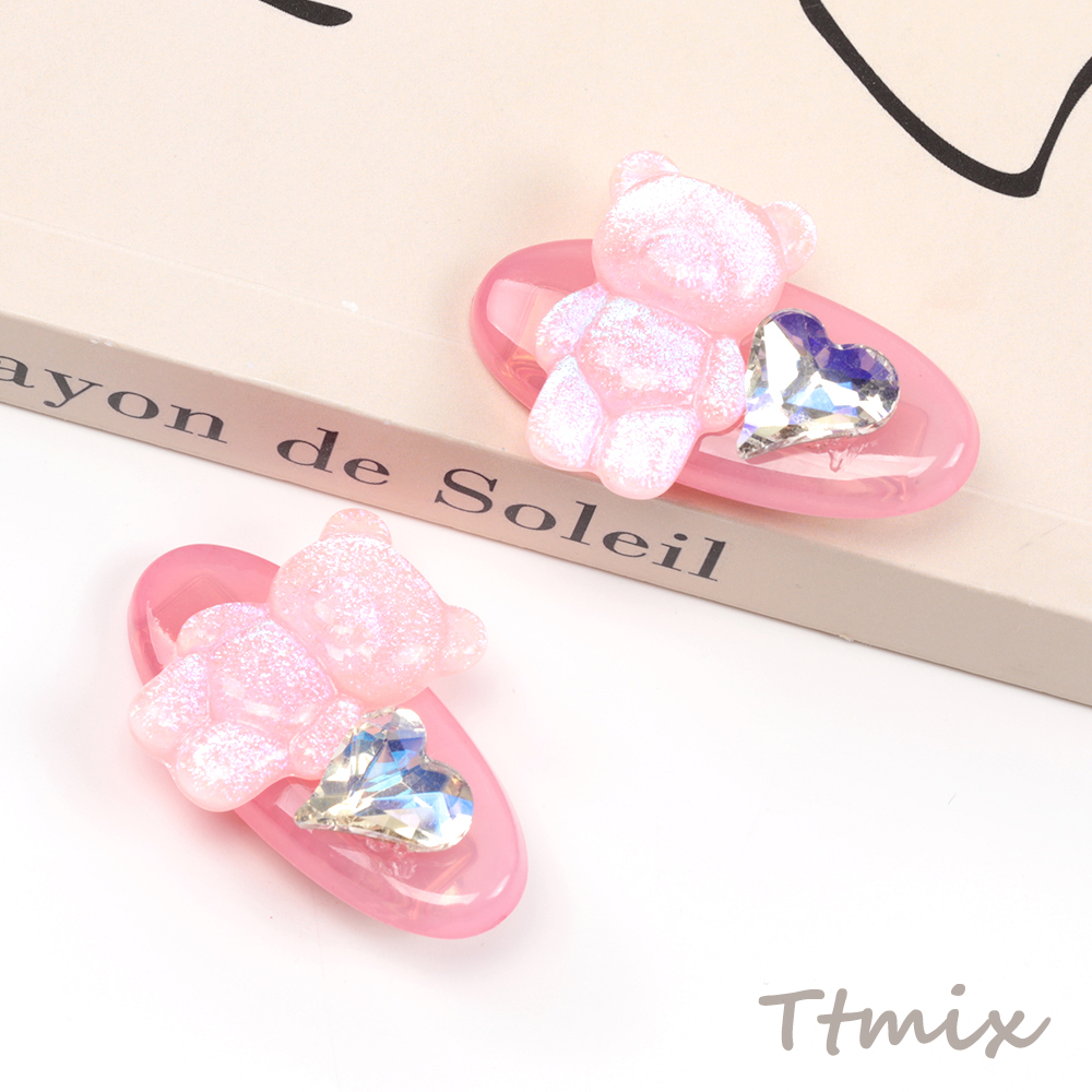 【コットンのくま2】ベビーヘアクリップ♡ベビーヘアピン　セミオーダーメイド 8035d85bcdde1c13f9087f369d7891