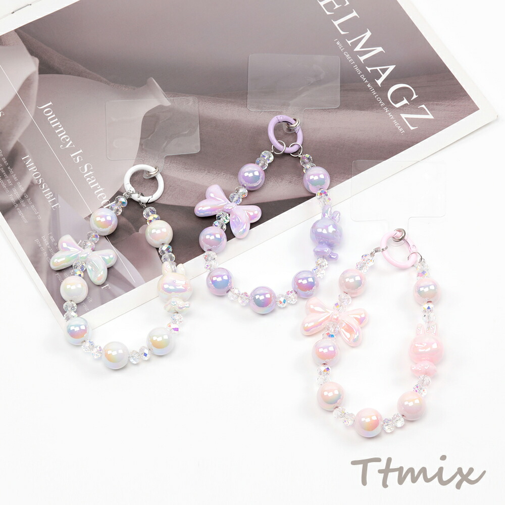 楽天市場】即日発送！ビーズストラップ ビーズキーホルダーストラップ