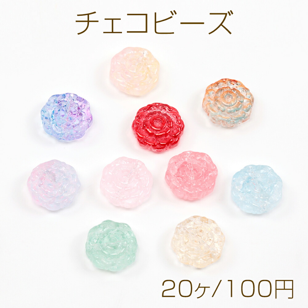 ビーズフラワー　紅葉 楽天市場】フラワーガラスビーズ 桜 チェコ調ガラスビーズ 花