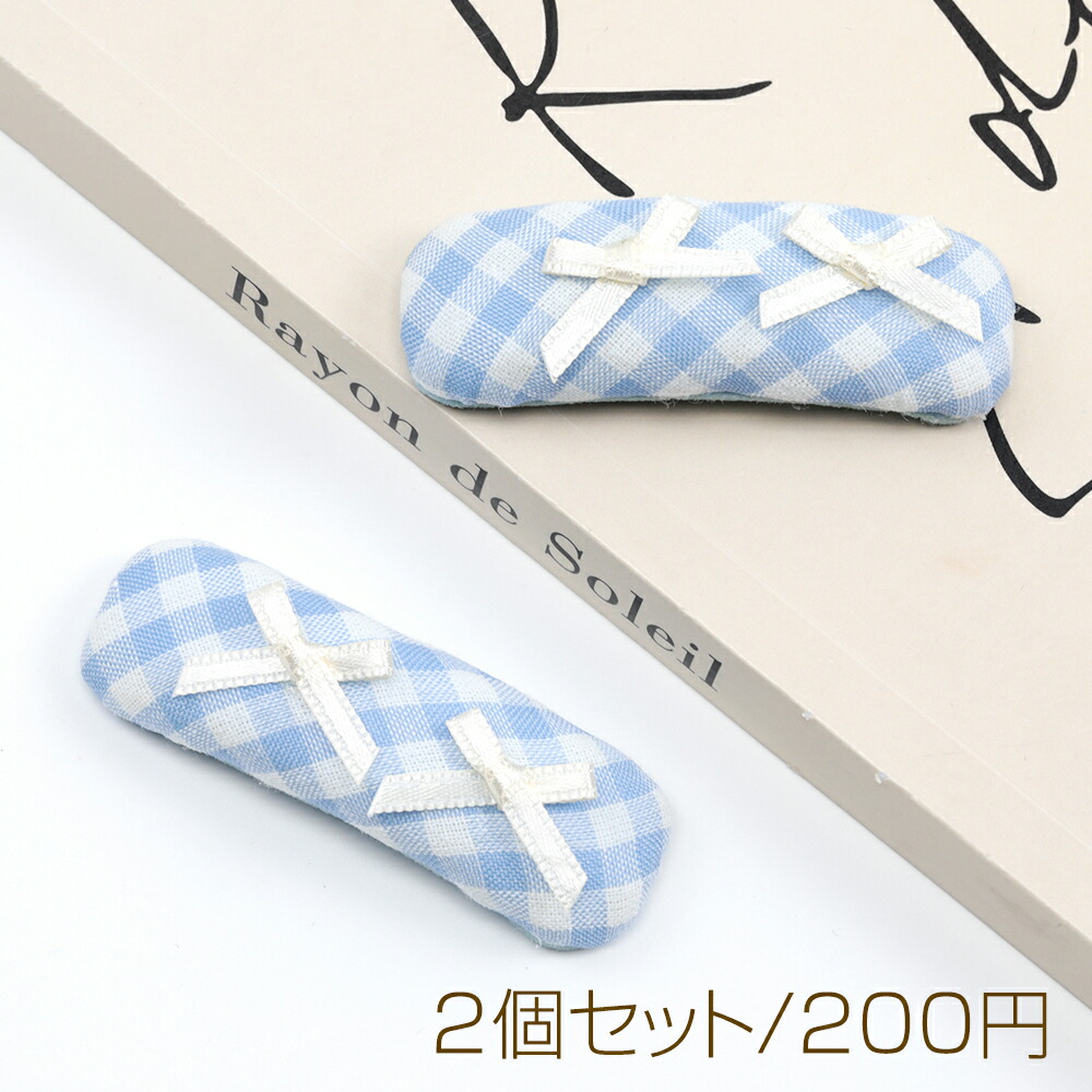 ꫛꫀꪝ【ギンガムチェックダブルリボン】ベビーヘアクリップ　キッズヘアクリップ ꫛꫀꪝ【ギンガムチェックダブルリボン】ベビーヘアクリップ