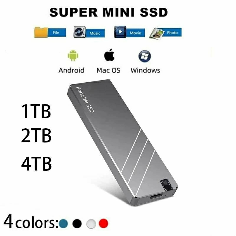 ポータブルSSD 外付け 1TB 2TB 4TB ハードディスク USB3.1 外付け 耐衝撃 強互換性 外付け ポータブルハードディスク 静音 コンパクト 小型 外付けSSD 超薄型