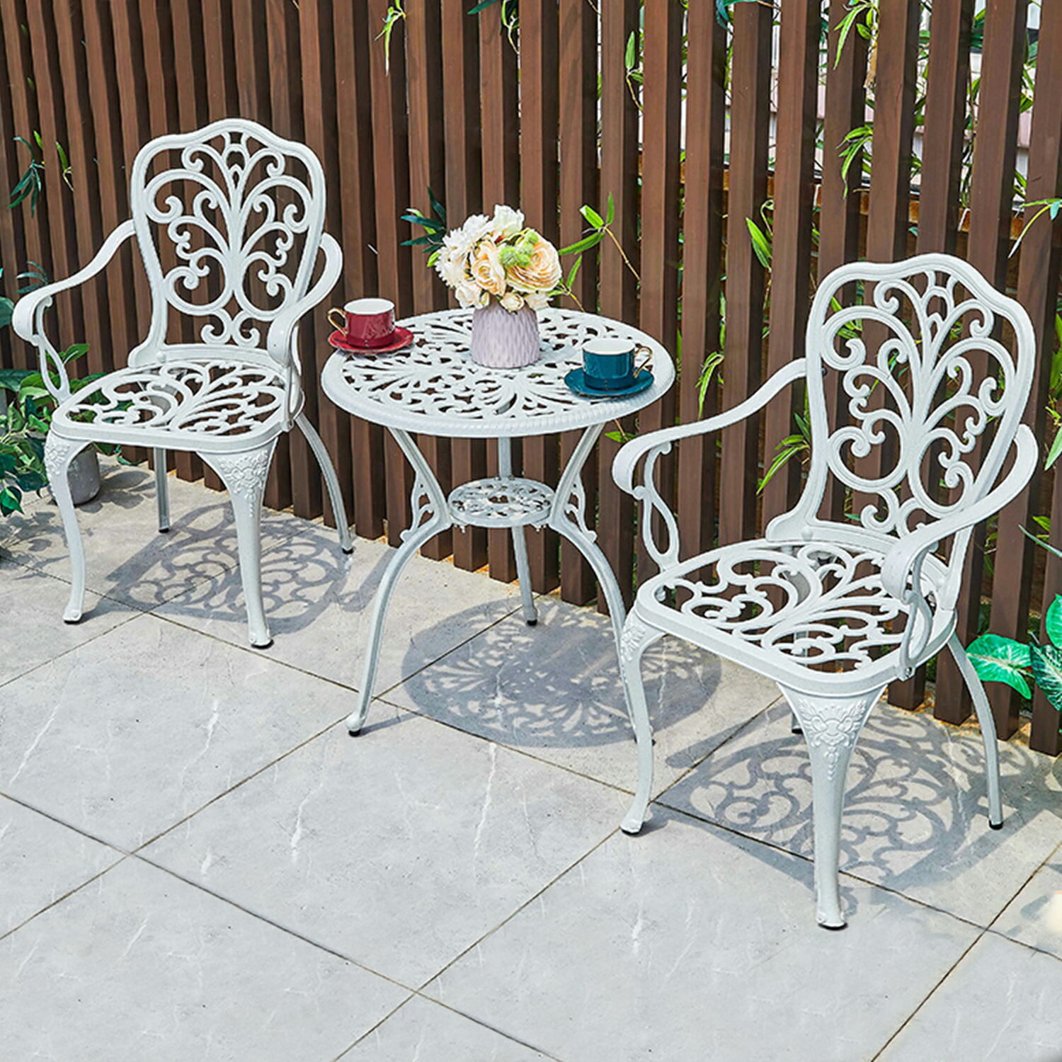 楽天市場】アルミ製 ガーデンテーブルセット 組立式 アンティーク調