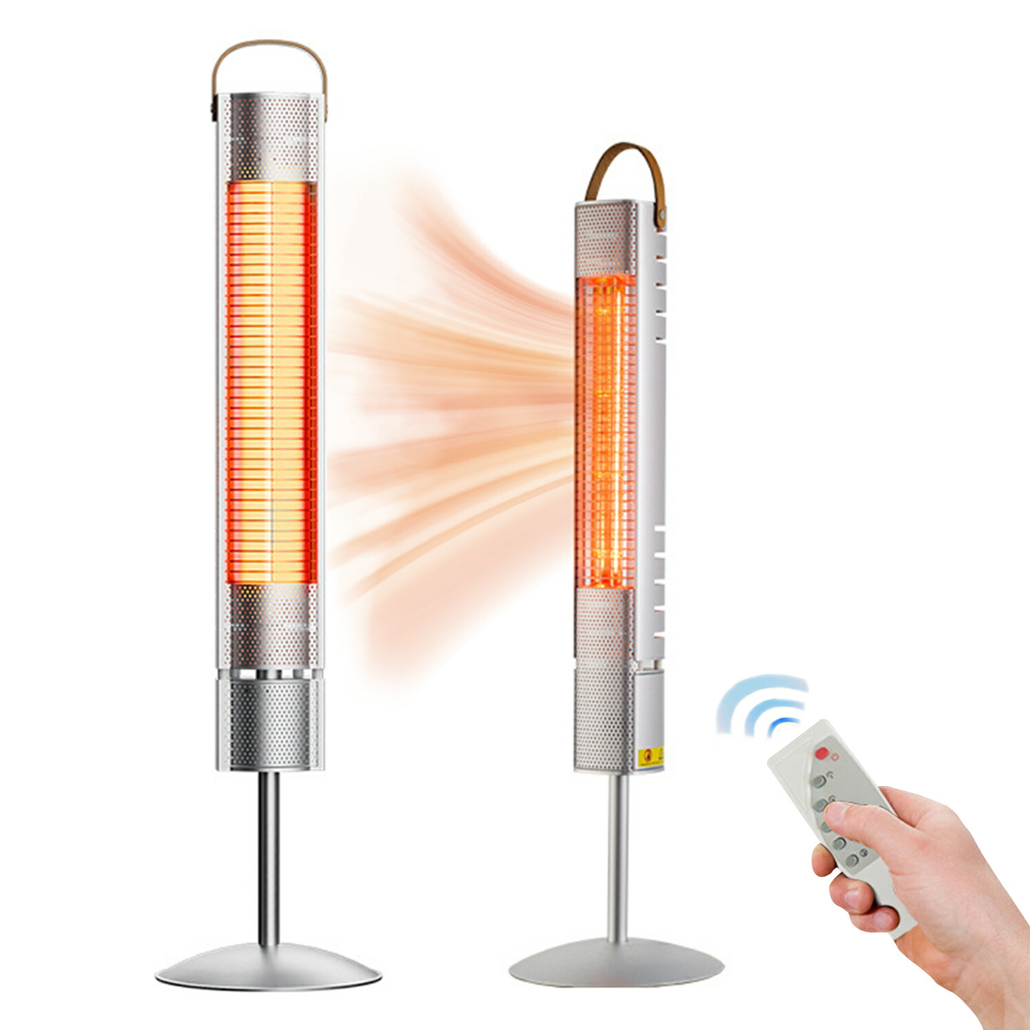 電気ストーブ ハロゲンヒーター 屋内/屋外 自立型 電気ヒーター リモコン操作 3段階温度調整 1500W 1秒速暖 IP65防水 静音 省エネ 暖房器具 安全ロック付き 過熱保護 転倒保護 寝室 浴室 脱衣所 PSE認証済み 日本語説明書付 遠赤外線ヒーター｜rotosu55