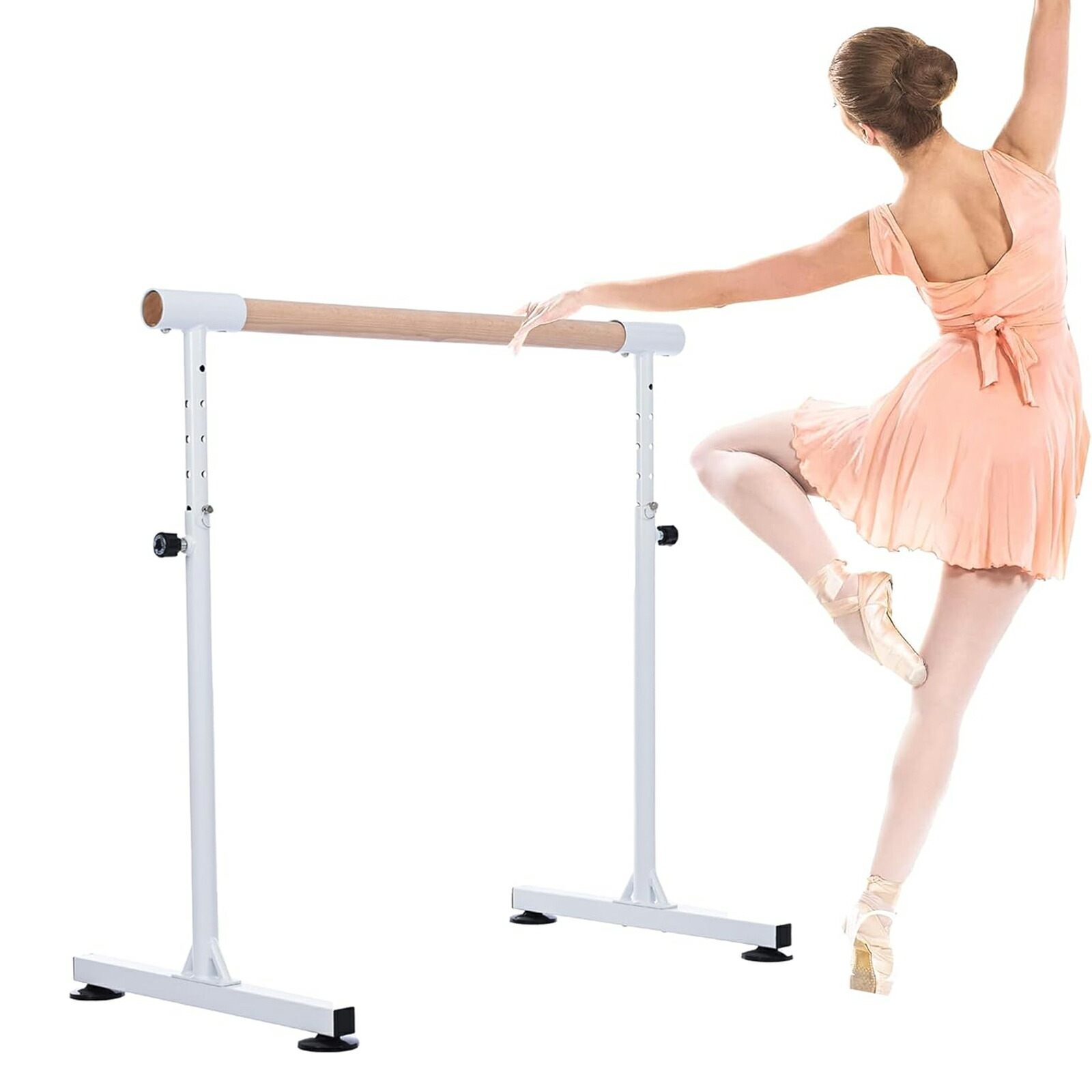 バレーバー バレエバー スタンド バレエ バー レッスンバー 高さ 5段階 85cm 90cm 95cm 100cm 105cm 調整 天然木