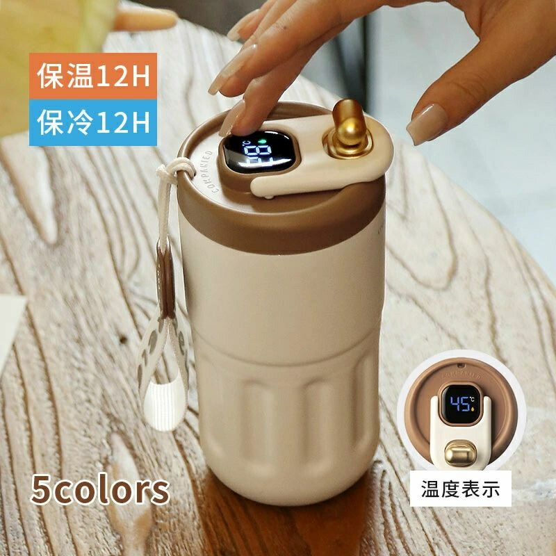 魔法瓶 温度表示 保温保冷コーヒー魔法瓶 410ml コーヒー魔法瓶 Coffee 温度計 魔法瓶