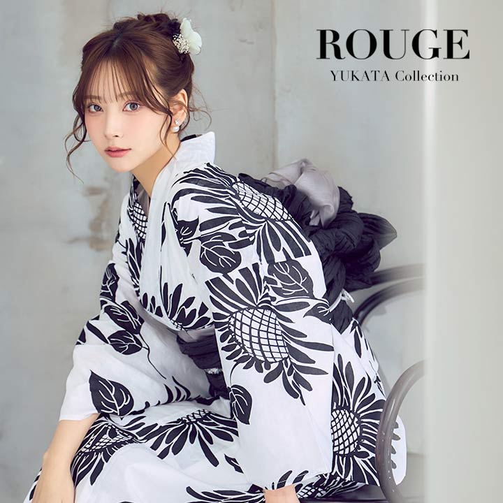 【浴衣3点仕掛ける】 貨物輸送無料 即日送りとどける  モノクロサンフラワーアート浴衣 浴衣 帯 サボ [OF04] レディース  夏物 夏儀式用 火工品市民大会  お上さん ゆかた yukata 帯 サボ 10代 20代 30代 40代 ホワイトブラックモノトーン【ROUGE | 頬べに】Y-9311-kj-WxB-F-26PY-260508