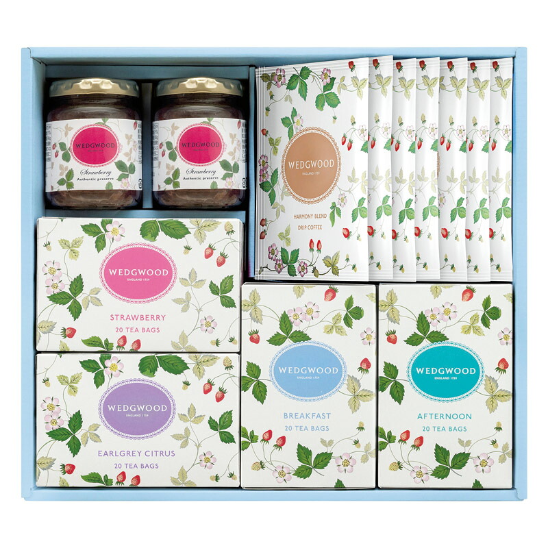 送料無料 ウェッジウッド ワイルド ストロベリー アソート 紅茶 (ティーバッグ)とジャムとクッキーのギフトセット WSN100 お歳暮 お年賀 御歳暮 御年賀 内祝 快気祝 お返し 出産 結婚 紅茶セット 内祝い 快気祝い ウェッジウッド【帰省 土産】【お中元 お盆】|矢尾百貨店 店