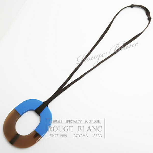 エルメス 首飾り \"イスムGM\"" バッファローホーン 青み×赤銅色 【中古】HERMES Necklace \""Isthme GM\"" 【USED】"