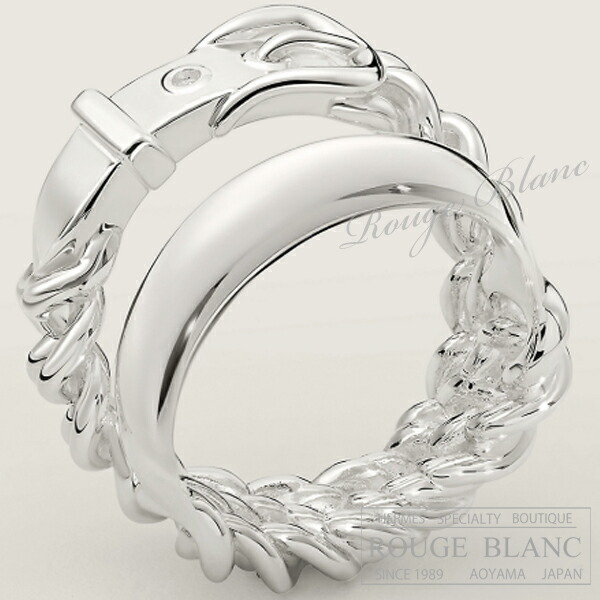 エルメス 輪っか 指環 ”ブックルセリエ・アンフレクシブル” GM しろがね色 ＃54 14号 【新品】HERMES Ring \"Boucle Sellier Inflexible\"" GM Silver 【NEW】"