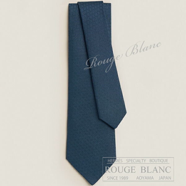 【エルメス/タイ/HERMES/絹地/新品】エルメス タイ ”ファソネH 24” マリンクレール 絹地 【新品】HERMES Tie ”Faconnee H 24” Marine clair 【NEW】
