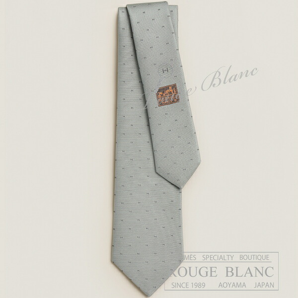 【エルメス/タイ/HERMES/絹地/新品】エルメス タイ ”マグニファイングH” グリクレール×グリフォンセ 絹地 【新品】HERMES Tie ”Magnifying H” Gris clair×Gris fonce 【NEW】
