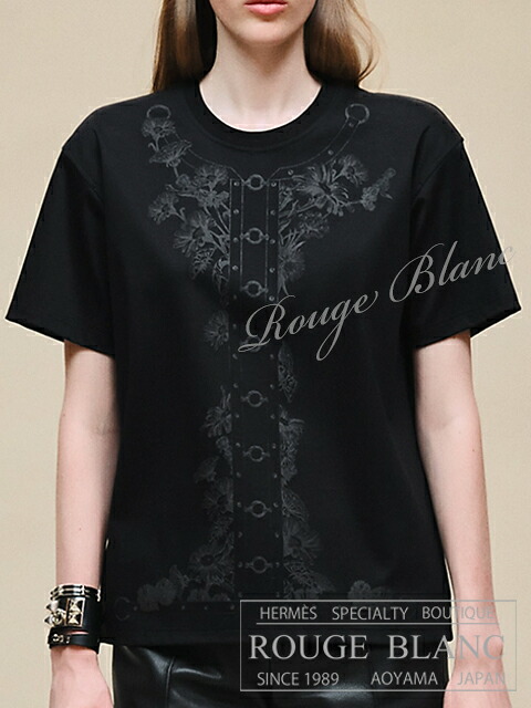 エルメス 2026 S/S マキシTシャツ ”カルトゥッシュ” ブラック #36 タグ付 【新品】HERMES T-shirt with maxi print Black 【NEW】|ルージュブラン青山