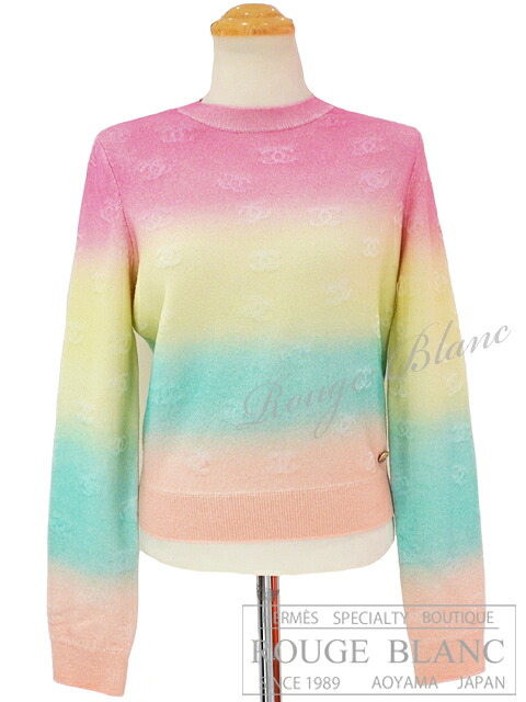シャネル 2024 カシミヤ×地絹 編み物 マルチ色つや ＃34 曳き船付 P76514【新品】 CHANEL Cashmere ×Silk Knit【NEW】