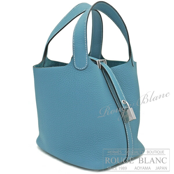 【エルメス/ピコタンロック/ピコタン/HERMES/新品/バッグ】エルメス ピコタンロックPM/18 ニューブルージーン トリヨンクレマンス シルバー金具 【新品】HERMES Picotin lock PM/18 New bleu jean Taurillon Clemence Silver Buckle 【NEW】