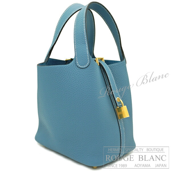 【エルメス/ピコタンロック/ピコタン/HERMES/新品/御徒面子】エルメス ピコタン鍵を掛けるPM/18 ニューブルージーン トリヨンクレマンス ゴールド金具【新品】HERMES Picotin lock PM/18 New bleu jean Taurillon Clemence Gold Buckle【NEW】