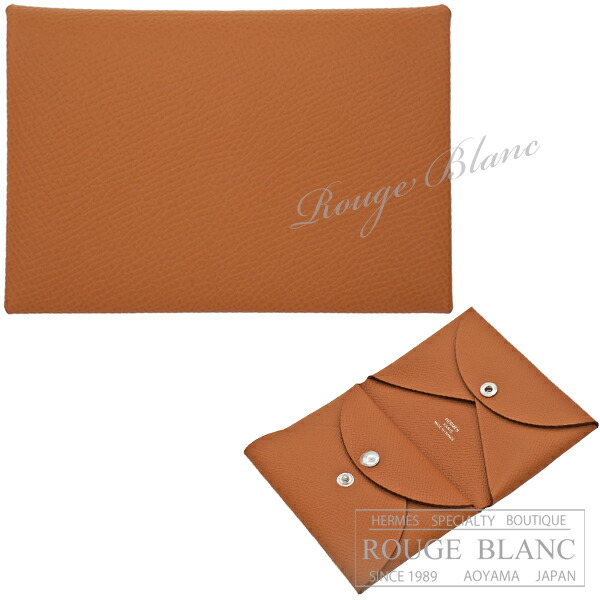【エルメス/カルヴィ/歌留多容れもの/HERMES/新品/カルヴィデュオ】エルメス カルヴィ 二人組 歌留多容れもの 名刺入れ コインケース ゴールド エプソン 【新品】HERMES Calvi duo (Cardcase/Coin case) Gold Epsom【NEW】