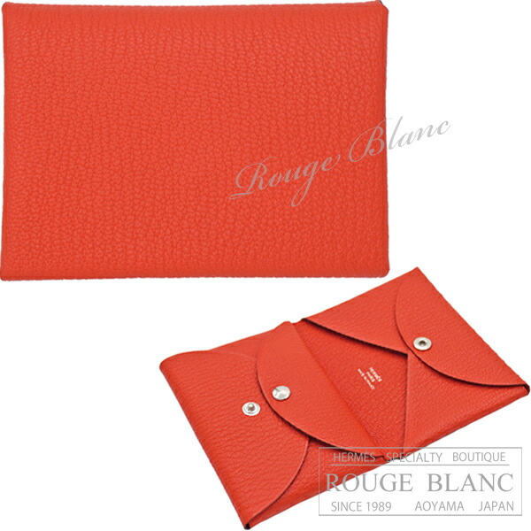 【エルメス/カルヴィ/歌留多容れもの/HERMES/新品/カルヴィデュオ】エルメス カルヴィ 二人組 歌留多容れもの 名刺入れ コインケース カプシーヌ シェーヴル ミゾール 【新品】HERMES Calvi duo (Cardcase/Coin case) Capucine Chevre mysore 【NEW】