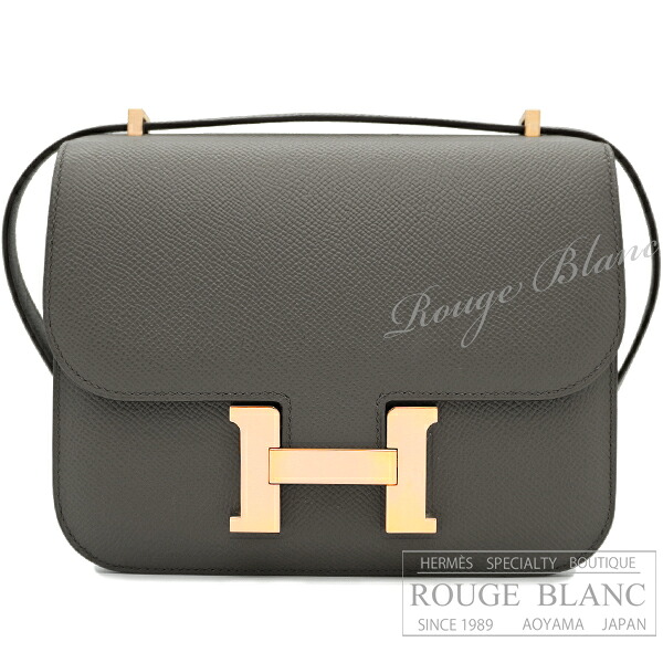 【エルメス/コンスタンスミニ/HERMES/中古】エルメス　コンスタンスミニ　エタン　エプソン　ローズゴールド金具　ショルダーバッグ 【新品同様】【中古】HERMES Constance mini Etain Epsom Rose gold Buckle 【USED】｜ルージュブラン青山