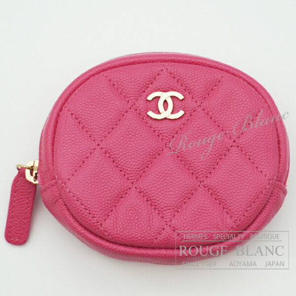 【シャネル/CHANEL/コインケース/マトラッセ/車寄せ】シャネル コインケース サクラ色 ゴールド金具 キャビア素はだ マトラッセ 車寄せ【新品負けず劣らず】【中古】CHANEL Coin case Pink Caviar skin Matelasse 【USED】