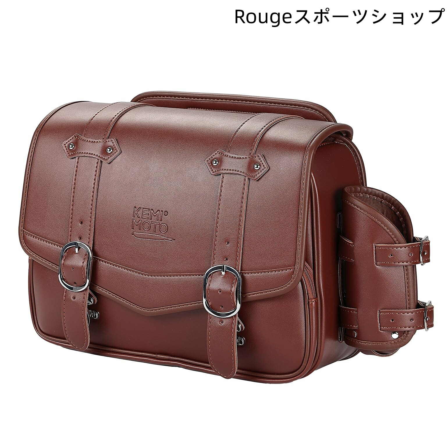 【送料無料】KEMIMOTO バイク サイドバッグ サドルバッグ 汎用 15L サイドバック 大容量 ドリンクホルダー付属 金具防錆 小物収納 ブラ｜Rougeスポーツショップ店