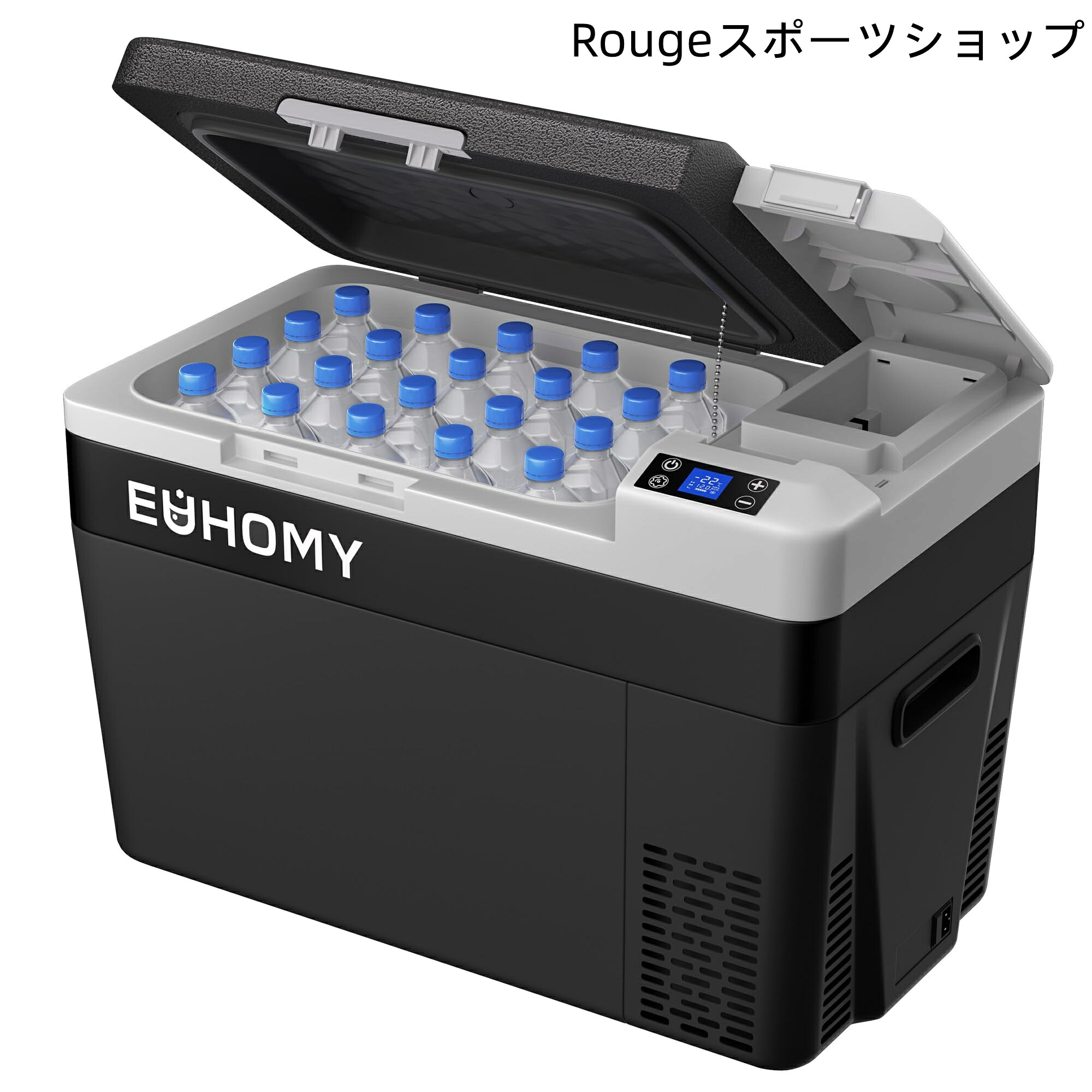 【送料無料】EUHOMY 車載冷蔵庫 バッテリー内蔵可能 ポータブル冷蔵庫 30L USB出力ポート搭載 スマホなど充電可能 固定用穴付き 仕切り｜Rougeスポーツショップ店