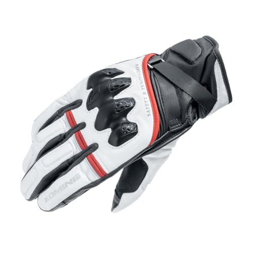 【送料無料】コミネ(KOMINE) バイク用 グローブ GK-854 レザープロテクトウォームグローブHG White Black L|Rougeスポーツショップ店