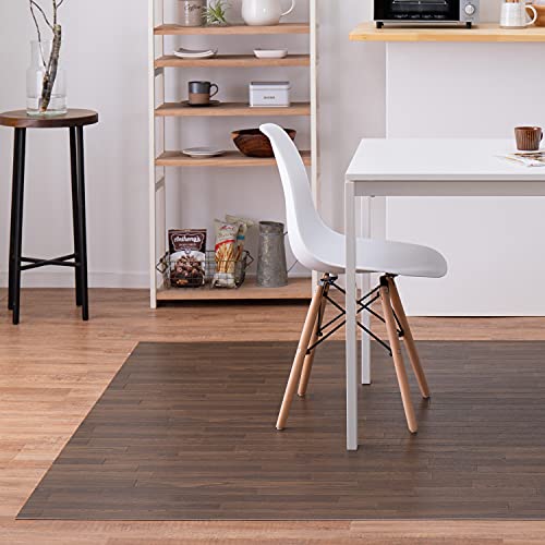 【送料無料】萩原 クッションフロア ダイニングラグ ダイニングマット (約182*300cm,木目ダーク) 水拭きできる 防炎 滑り止め付き カッ｜Rougeスポーツショップ店