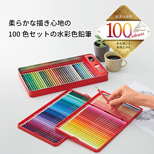【送料無料】ファーバーカステル 水彩 色鉛筆 平缶 100色セット TFC-WCP/100C|Rougeスポーツショップ店