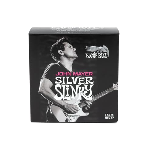 【送料無料】ERNIE BALL アーニーボール エレキギター弦 SILVER SLINKY 3817 シルバー?スリンキー (10.5-47)/John Mayer Signature 6Set|Rougeスポーツショップ店