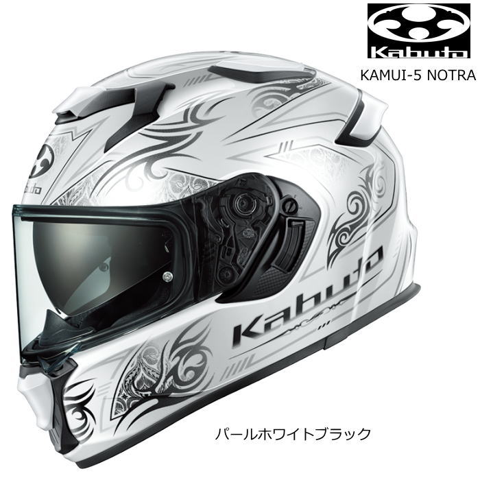 【OGK Kabuto】KAMUI-5 NOTRA (パールホワイトブラック) カムイ・ファイブ ノトラ バイク フルフェイスヘルメット ベンチレーション オージーケー カブト｜ラフ＆ロードWEBSHOP
