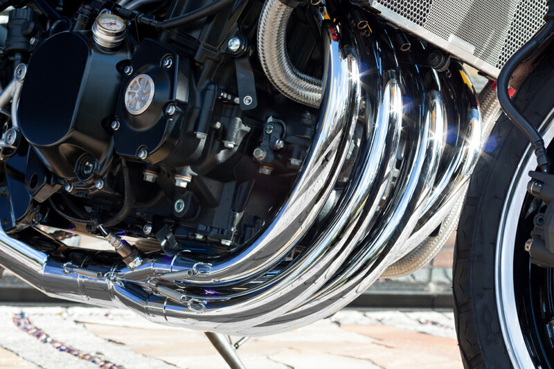 【ARCHI】アーキ 189-2036 427 ショート管マフラー (6ピース) メッキ サーキット専用 公道使用不可 Z900RS/CAFE/SE ('18-'25) KAWASAKI バイク