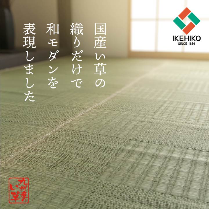 純国産 い草 上敷き 引っ敷き 透かし彫り柄 日本の首都間6畳(約261×352糎）