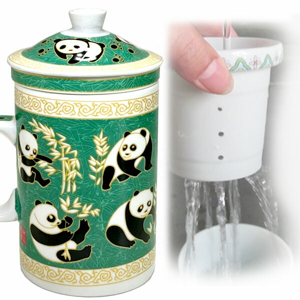 楽天市場】景徳鎮 茶漉し付き マグカップ 萬壽・青｜食器,中国