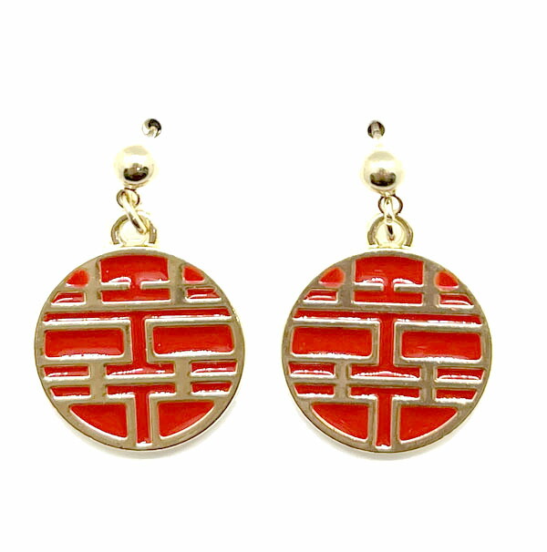 楽天市場】恭喜発財ピアス 赤 ネコポス便なら【送料無料